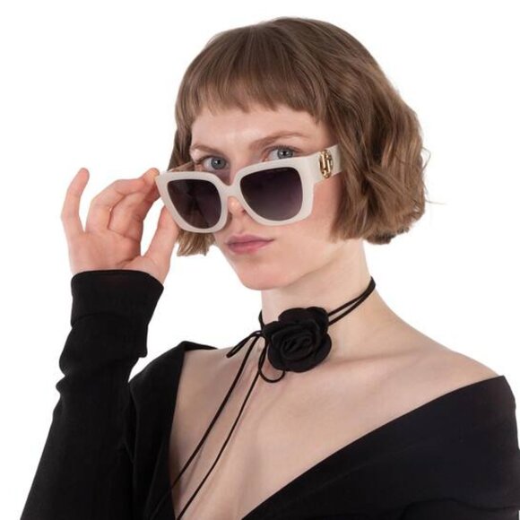 Marc Jacobs MARC 687/S 0SZJ 9O Square Sunglasses - Ivory\Dark Gray Gradient - Picture 3 of 10